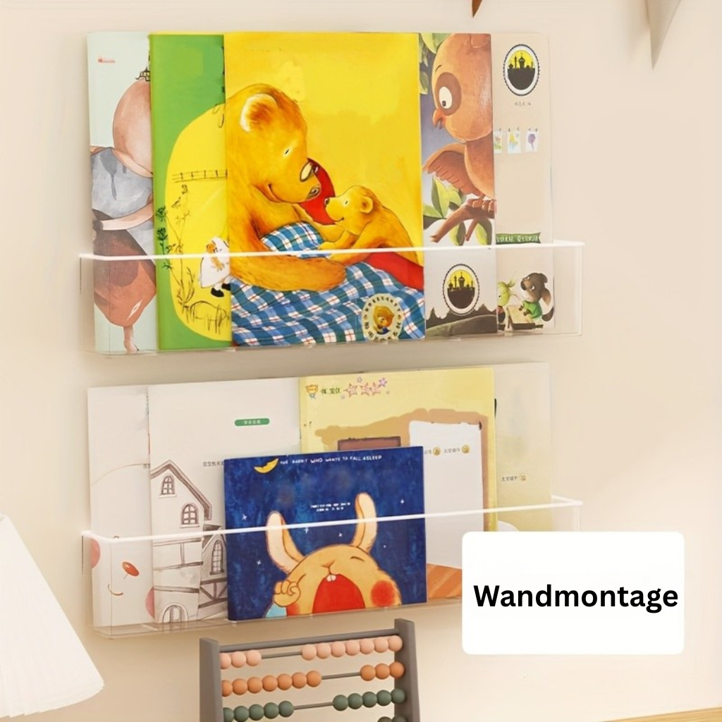 PlasticStyle: Modern Wall Shelf – Space-saving, Decorative & Easy to Maintain with Adhesive Mounting for Bedrooms & Classrooms