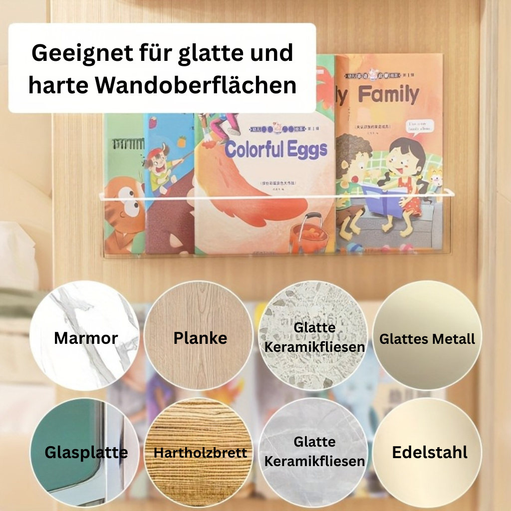 PlasticStyle: Modern Wall Shelf – Space-saving, Decorative & Easy to Maintain with Adhesive Mounting for Bedrooms & Classrooms