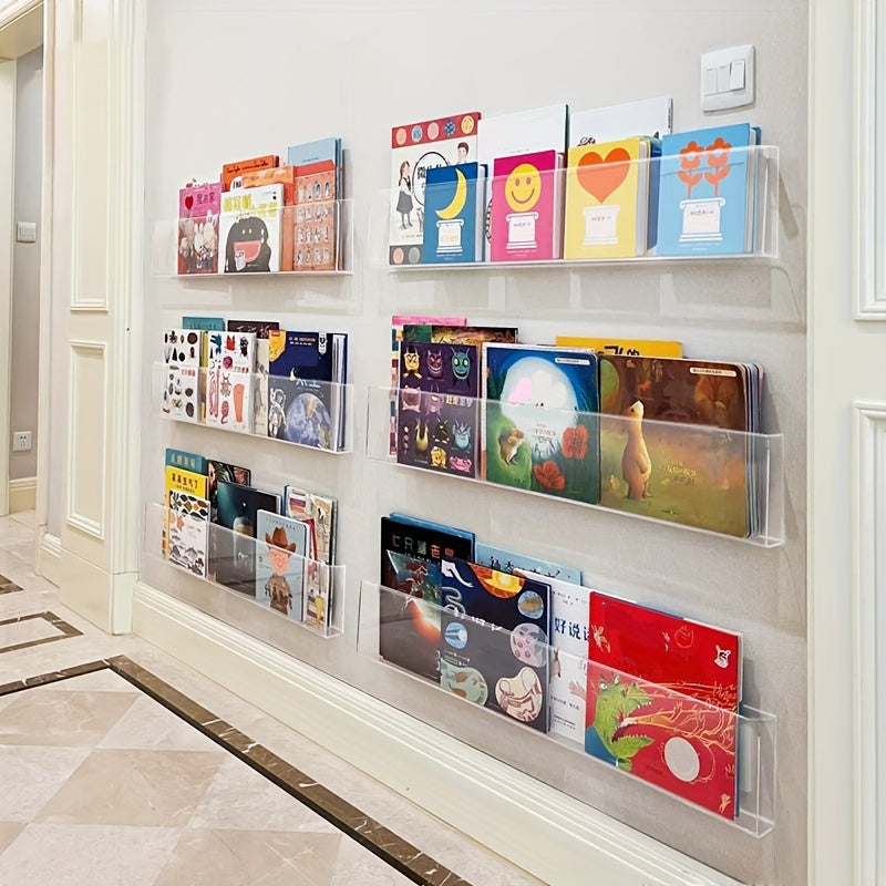 PlasticStyle: Modern Wall Shelf – Space-saving, Decorative & Easy to Maintain with Adhesive Mounting for Bedrooms & Classrooms