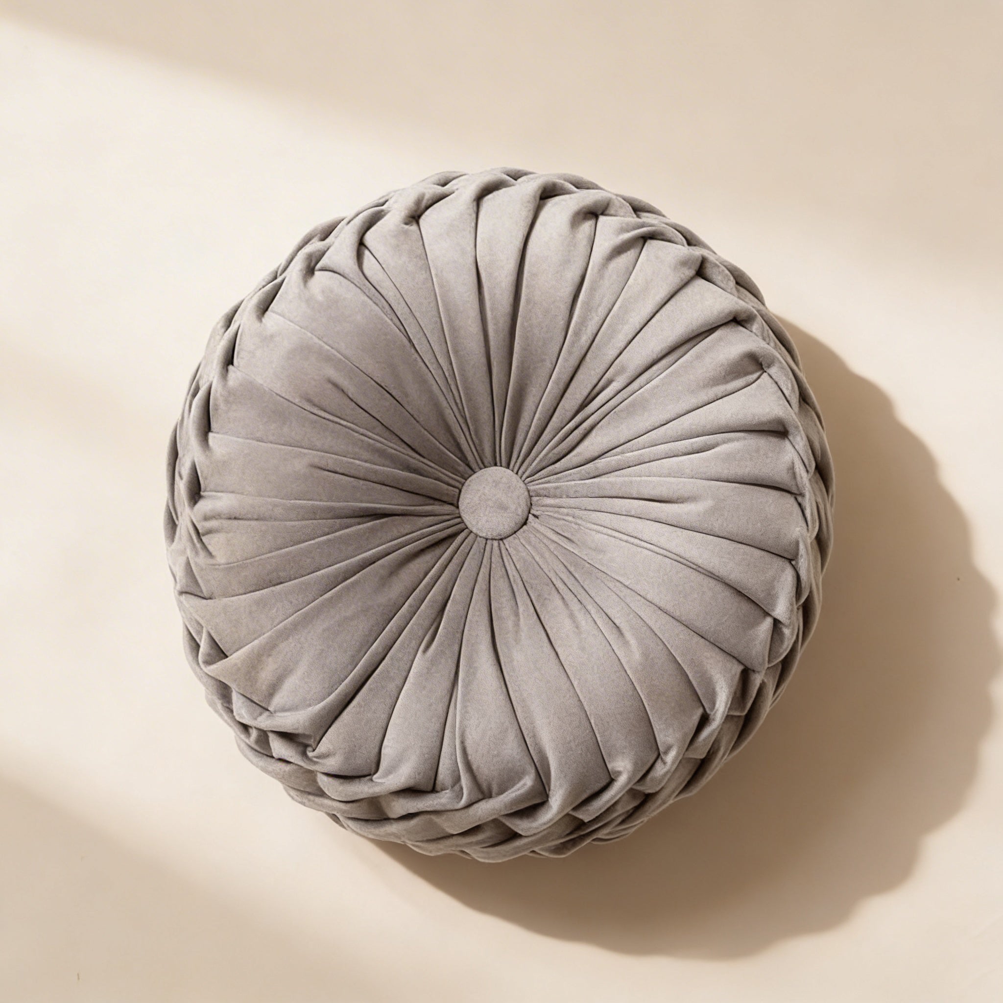 Pleated Velvet Cushion Pillow, Polyester Cotton Filling
