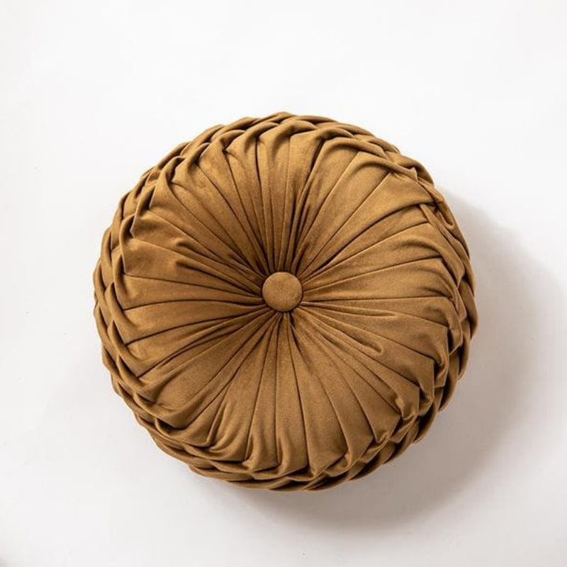 Pleated Velvet Cushion Pillow, Polyester Cotton Filling
