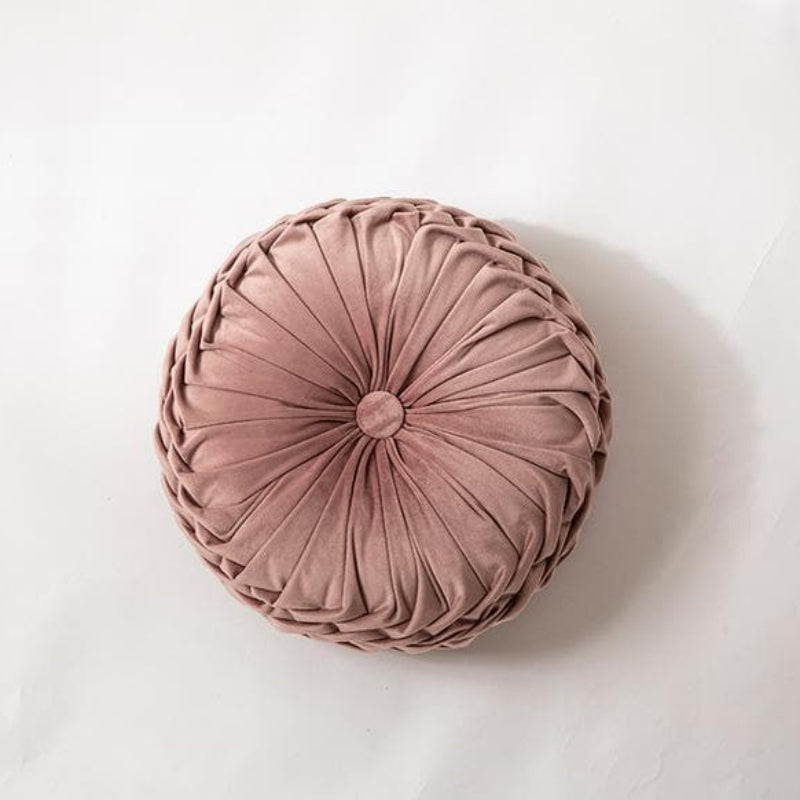 Pleated Velvet Cushion Pillow, Polyester Cotton Filling