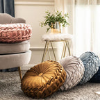 Pleated Velvet Cushion Pillow, Polyester Cotton Filling