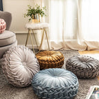 Pleated Velvet Cushion Pillow, Polyester Cotton Filling