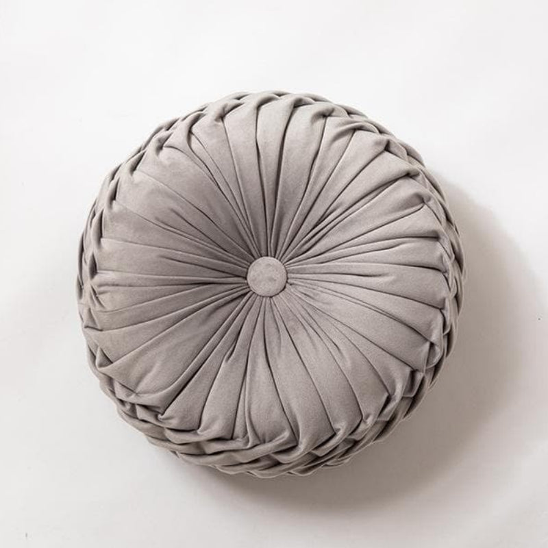 Pleated Velvet Cushion Pillow, Polyester Cotton Filling