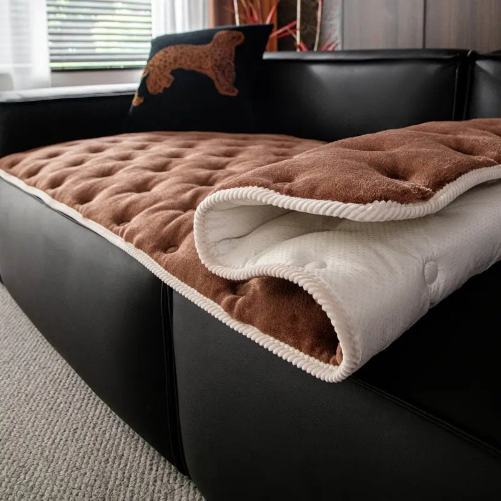 PlushElegance: Sofa Cover with Button Tufting & Soft Padding – for Living Room & Couch