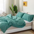 PlushLife: Luxurious Duvet Cover Set – Comfortable, Easy Care & Durable with Velvety Chevron Design