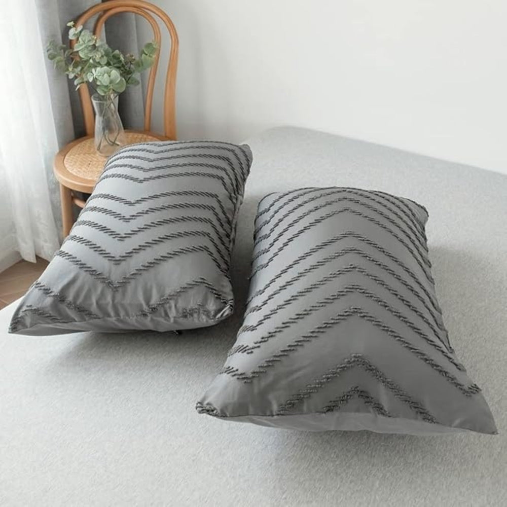 PlushLife: Luxurious Duvet Cover Set – Comfortable, Easy Care & Durable with Velvety Chevron Design
