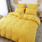 PlushLife: Luxurious Duvet Cover Set – Comfortable, Easy Care & Durable with Velvety Chevron Design