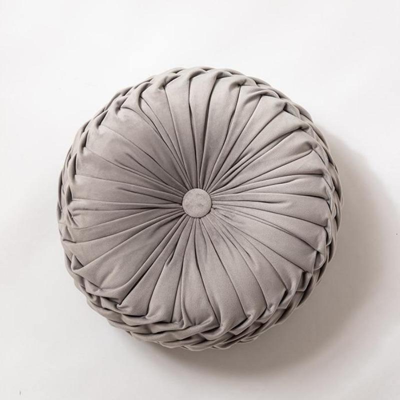 Decorative Pillow Velvet Round Frill Cushion