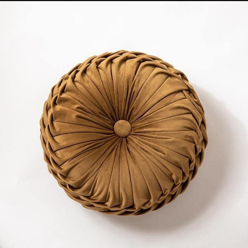 Decorative Pillow Velvet Round Frill Cushion