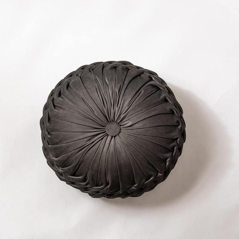 Decorative Pillow Velvet Round Frill Cushion