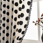 PolkaCharme: Modern Curtain with Polka Dot Pattern & Tassels – Stylish for Sleeping Areas