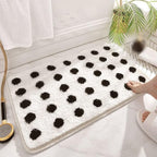 Bath Mat Microfiber Non Slip Polka Dot Bathroom Floor Rug Soft Absorbent Shower Mat Home Bathroom Decor