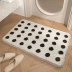 Bath Mat Microfiber Non Slip Polka Dot Bathroom Floor Rug Soft Absorbent Shower Mat Home Bathroom Decor
