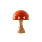 Polka Dot Mushroom Wood Table Lamp