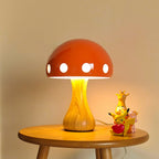 Polka Dot Mushroom Wood Table Lamp