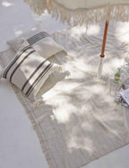 Fino Decorative Pillow | Weather-Resistant, Tasseled Corners