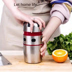 Manual Citrus Juicer, Stainless Steel, Hand-Press, Built-in Cup