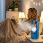 Bladeless Fan UV Air Purifier USB Powered 6 Speed Compact Tabletop Design