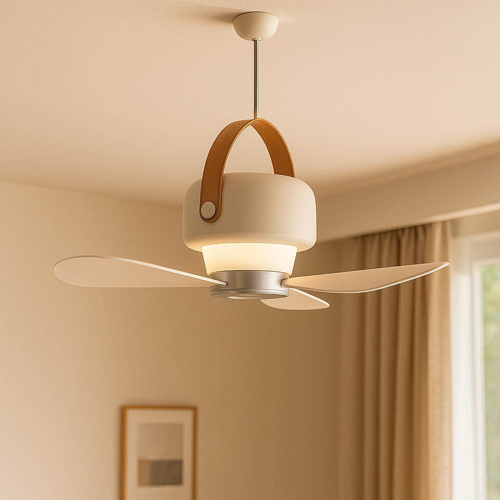 Wireless Portable Fan Rechargeable Battery Remote Control LED Light Adjustable Head