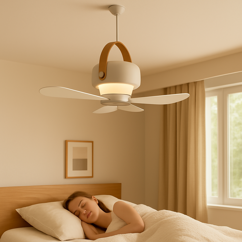 Wireless Portable Fan Rechargeable Battery Remote Control LED Light Adjustable Head