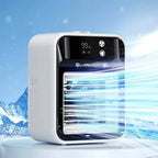 Portable Misting Air Cooler Dual Nano Mist Rechargeable 3 Speed Fan Digital Display