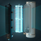 Portable Tower Fan, Bladeless Design, 360° Air Circulation, Battery Operated