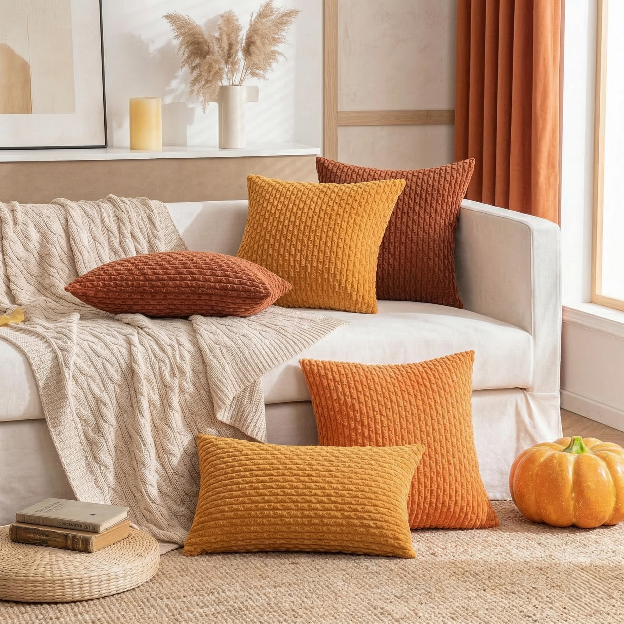 Texael - Ribbed Cushion Covers for Home Decoration