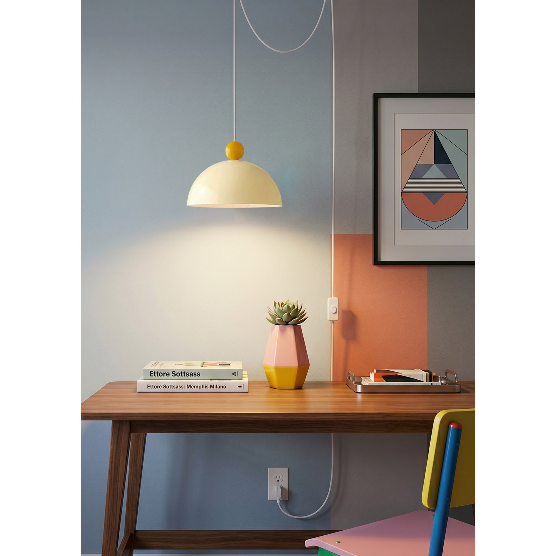 Posa Colorful Plug-in Swag Dome Light