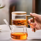 Mirelva – Glass Teapot 760ml with Magnetic Filtering System and Wood Finish