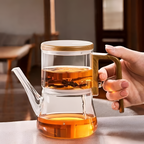Mirelva – Glass Teapot 760ml with Magnetic Filtering System and Wood Finish