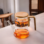 Mirelva – Glass Teapot 760ml with Magnetic Filtering System and Wood Finish