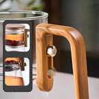 Mirelva – Glass Teapot 760ml with Magnetic Filtering System and Wood Finish