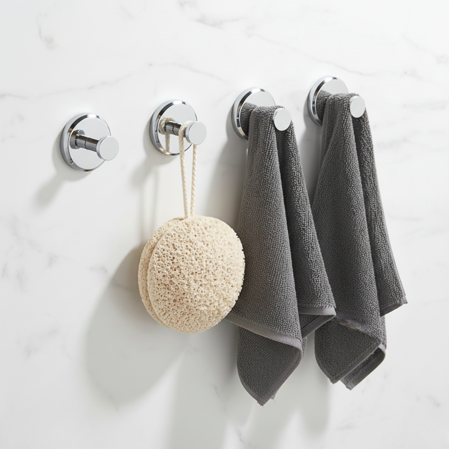 Suction Hooks 4-Pack – Self-Adhesive Hooks for Bathroom & Kitchen
