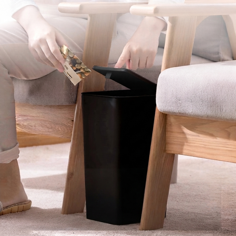 Press Top Trash Can Slim Compact Design & Odor-Resistant Design