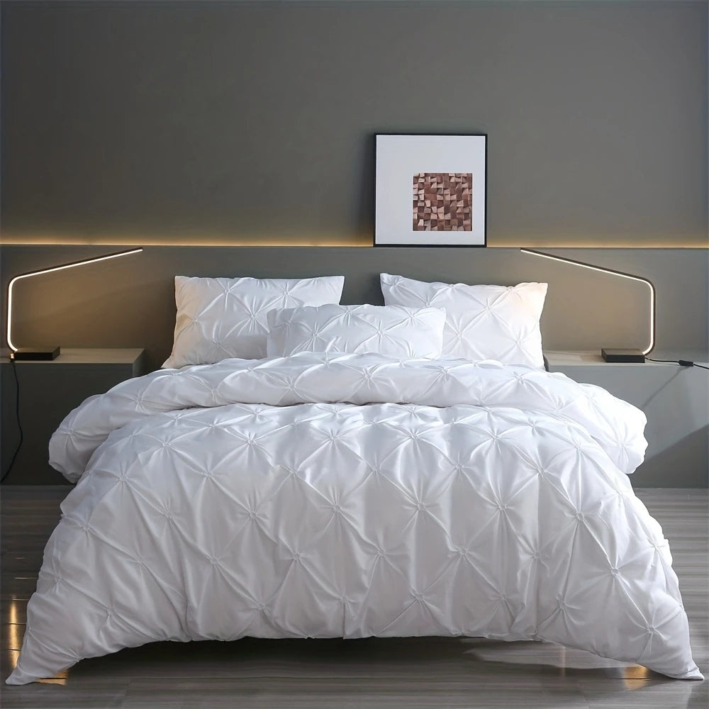 PriseTraum: Modern Duvet Cover Set – Comfortable, Durable & Decorative with Elegant Pleats for Bedrooms