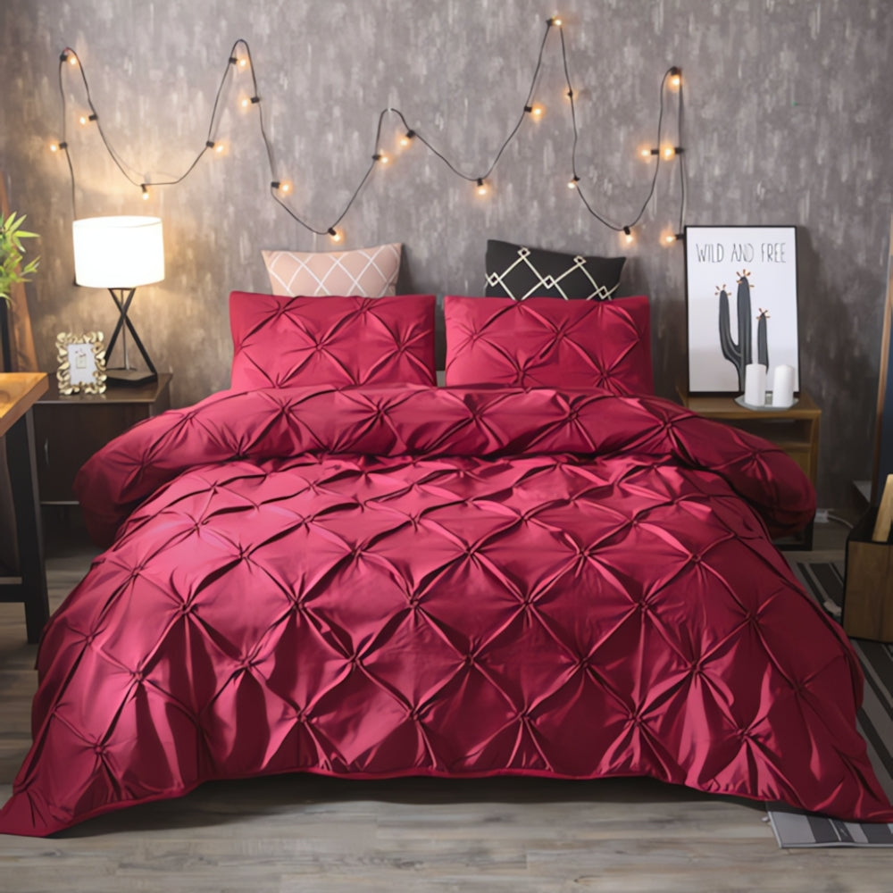 PriseTraum: Modern Duvet Cover Set – Comfortable, Durable & Decorative with Elegant Pleats for Bedrooms