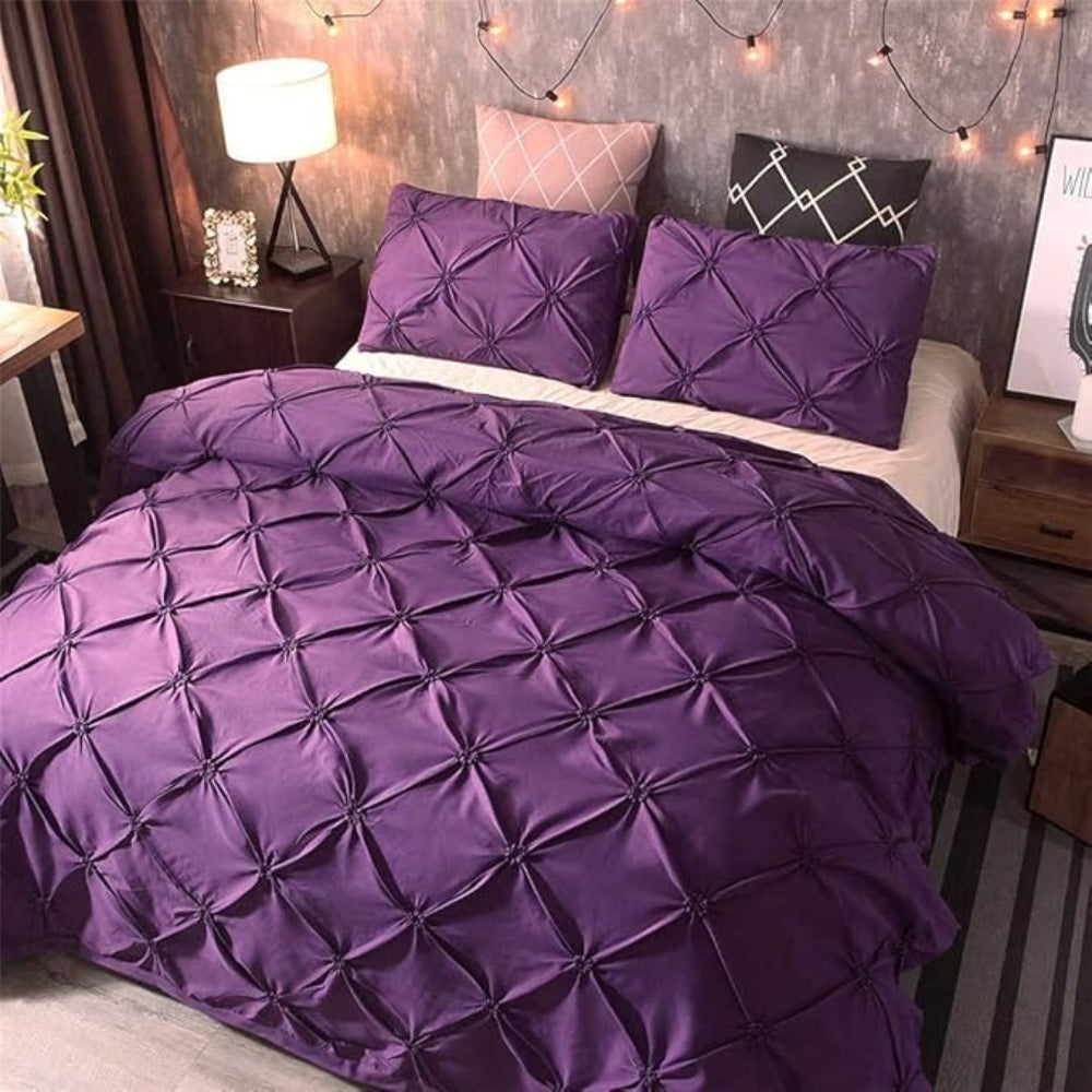 PriseTraum: Modern Duvet Cover Set – Comfortable, Durable & Decorative with Elegant Pleats for Bedrooms