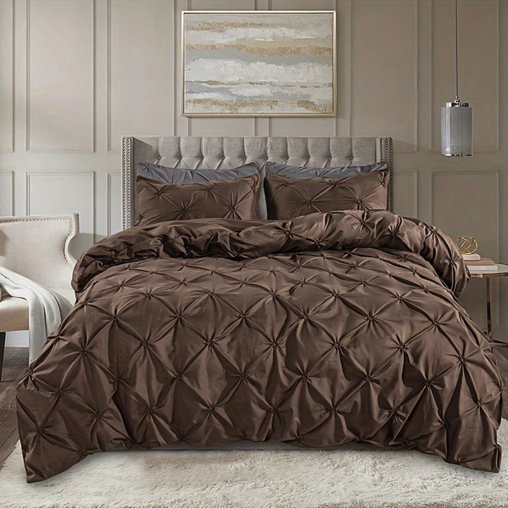 PriseTraum: Modern Duvet Cover Set – Comfortable, Durable & Decorative with Elegant Pleats for Bedrooms