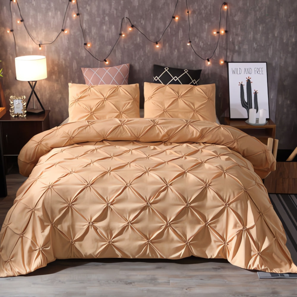 PriseTraum: Modern Duvet Cover Set – Comfortable, Durable & Decorative with Elegant Pleats for Bedrooms