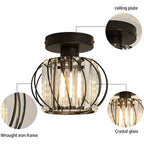 Dante Plafondlamp | Open Design met Glas & Metaal, Zwart of Goud