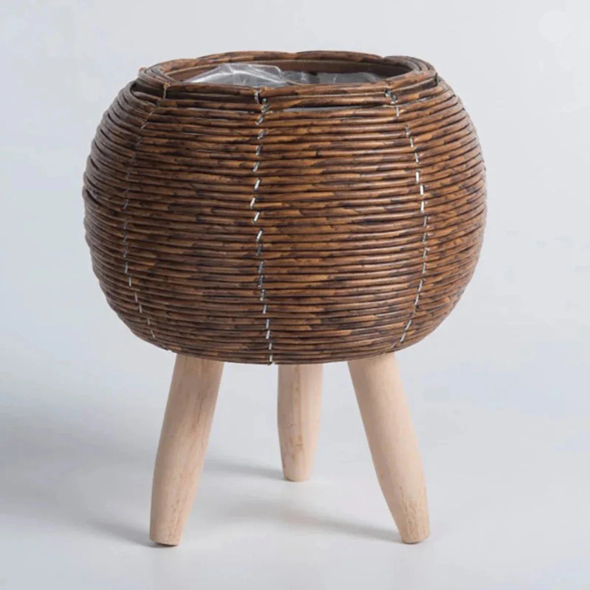 Plant Pot Indoor Outdoor Plastic Space Saving Natural Scandinavian Puck