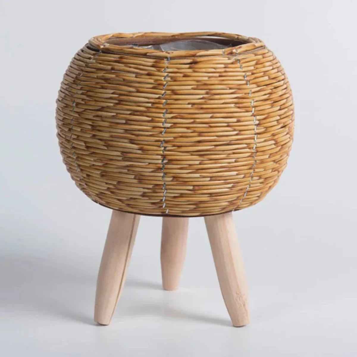 Plant Pot Indoor Outdoor Plastic Space Saving Natural Scandinavian Puck