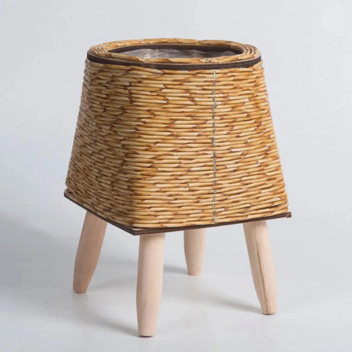 Plant Pot Indoor Outdoor Plastic Space Saving Natural Scandinavian Puck