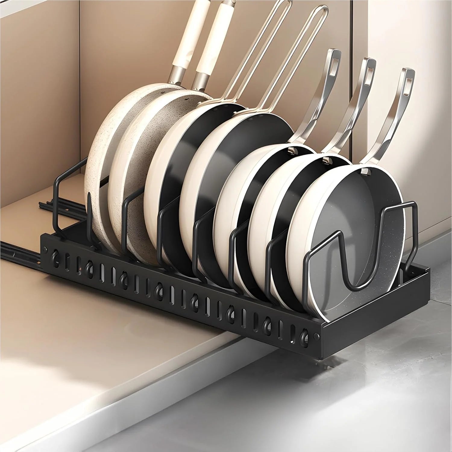 Cabinet Organizer Pull Out Carbon Steel Adjustable Storage Rack