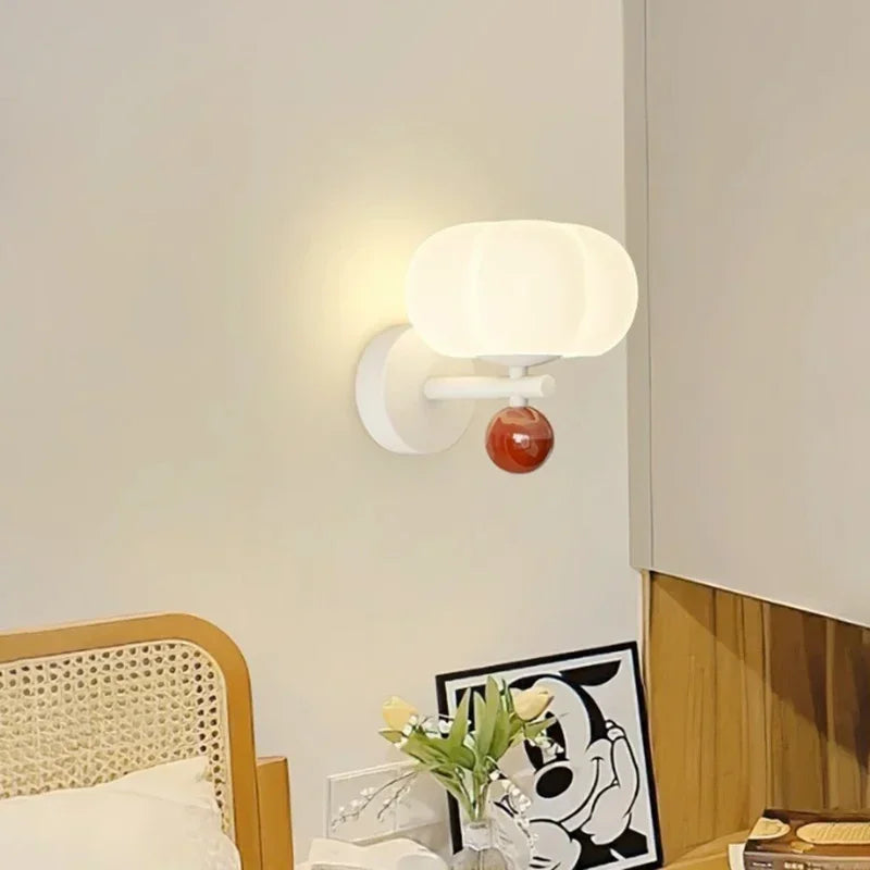 Wall Light Pumpkin Inspired Design LED Sconce Soft Diffused Illumination