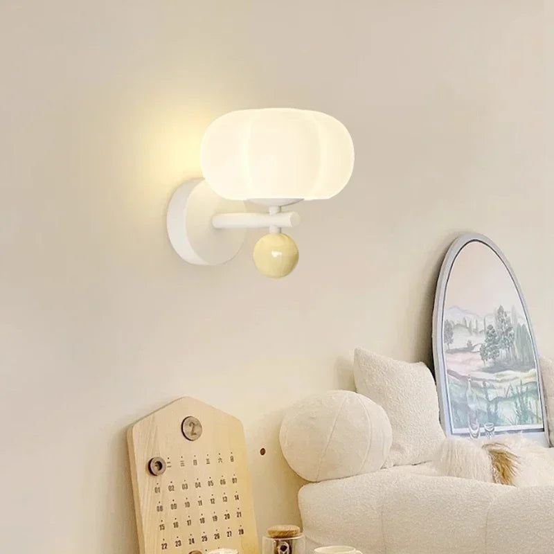 Wall Light Pumpkin Inspired Design LED Sconce Soft Diffused Illumination
