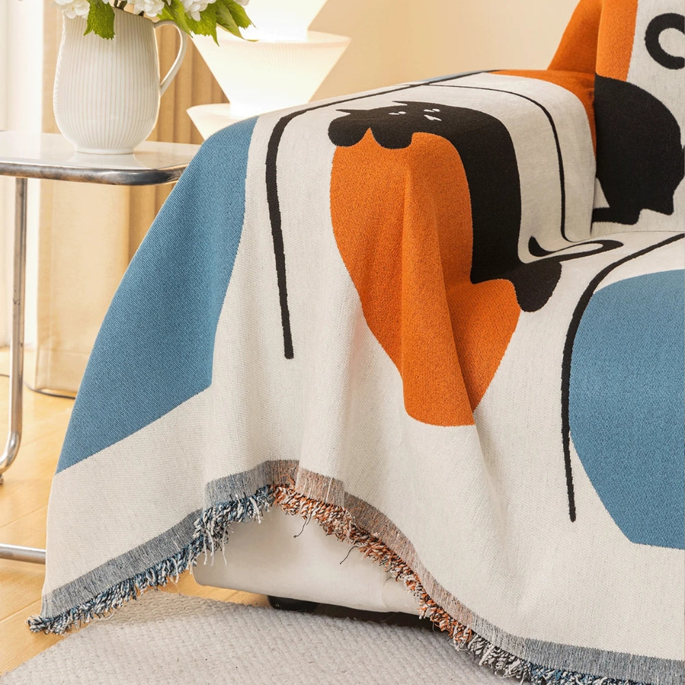 PurrAura: Cat-Look Sofa Cover made of Breathable Chenille with Decorative Accent – for Sofa & Armchair