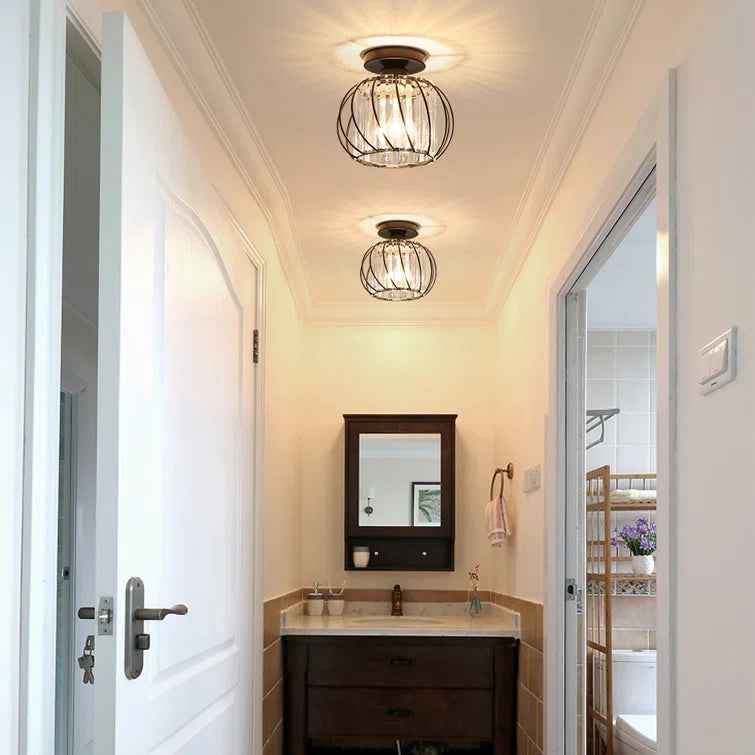 Dante Plafondlamp | Open Design met Glas & Metaal, Zwart of Goud